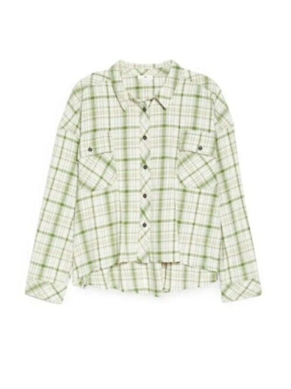 BP Long Sleeve Bnwot Plaid Top Sz Small Womens Frayed Hem